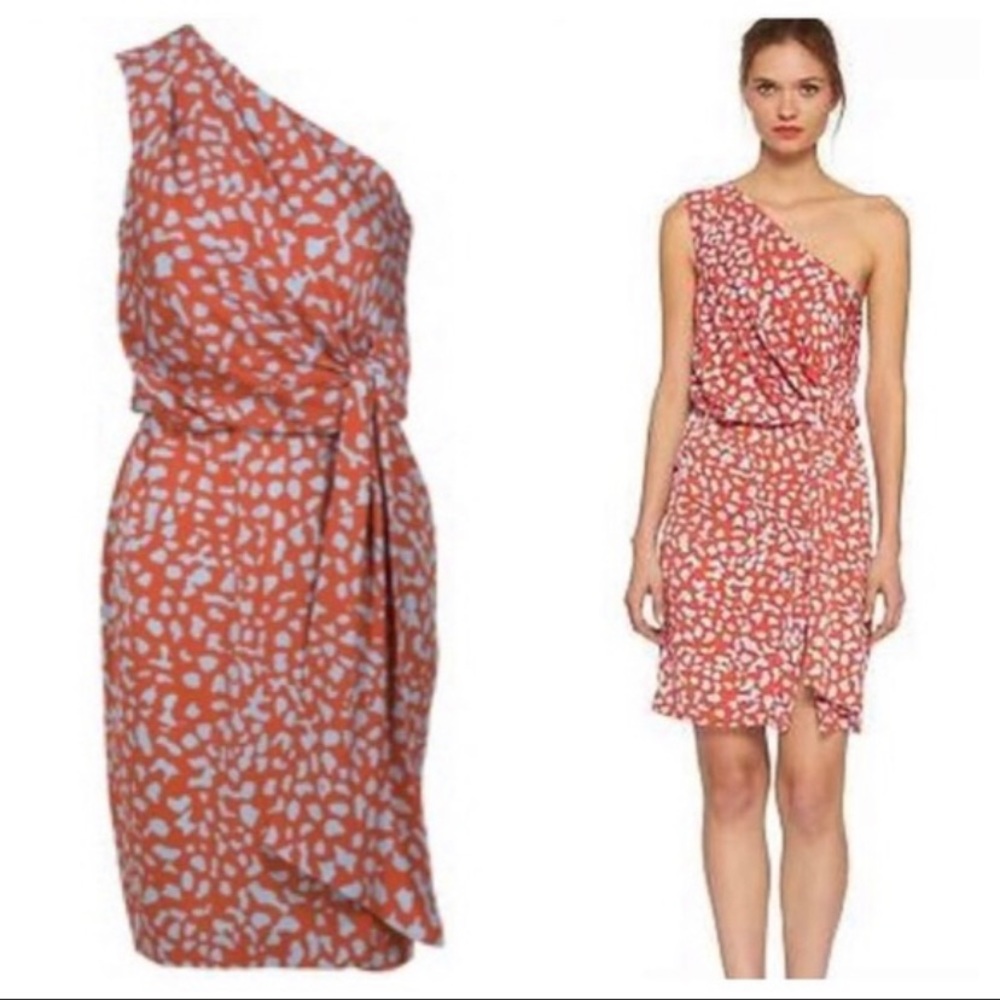 DVF Diane Von Furstenberg Silk One Shoulder Dress